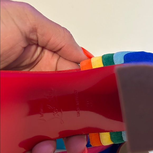 Christian Louboutin Multicolor Strappy Heels - Picture 5 of 5